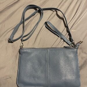 Elegant Blue Leather Crossbody Bag